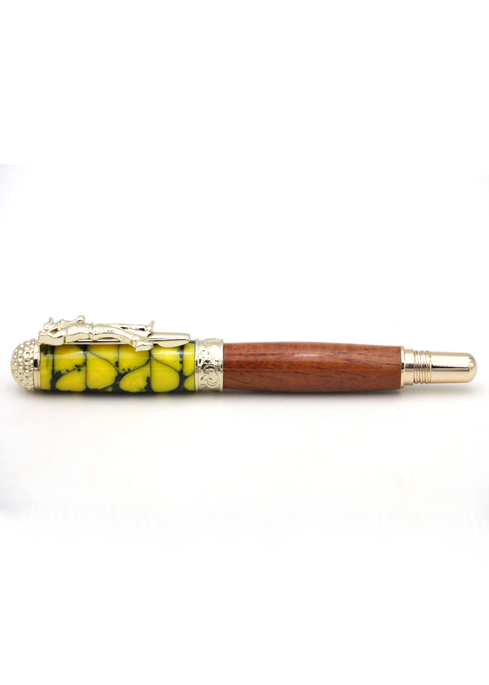 Hawaiian Koa Wood Golf Pen - 24kt Gold