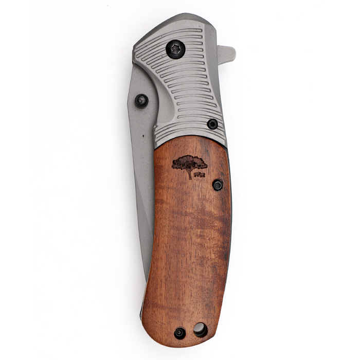 Hawaiian Koa Wood Handle Cutting Tool - Top View