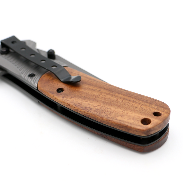 Hawaiian Koa Wood Handle Cutting Tool - Back View 1