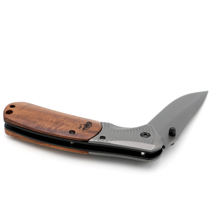 Hawaiian Koa Wood Handle Cutting Tool - Back View 2