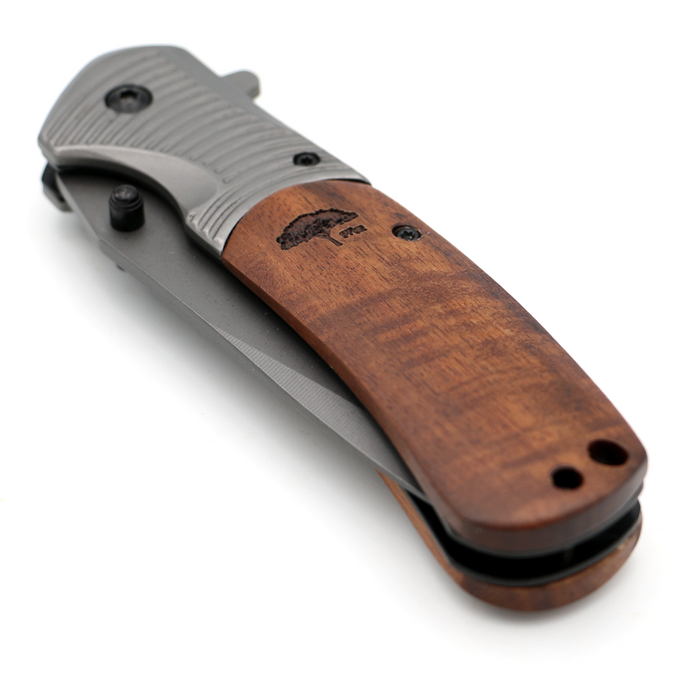 Hawaiian Koa Wood Handle Cutting Tool - Side View