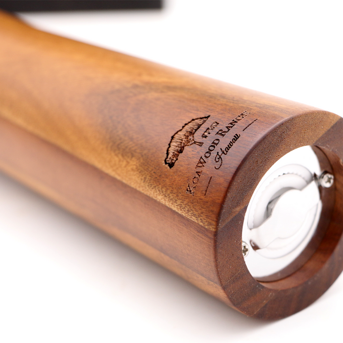 Hawaiian Koa Wood Pepper Mill - Bottom View