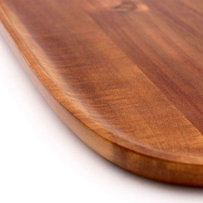 Hawaiian Koa Wood Plate - 12" x 8" - Close-Up