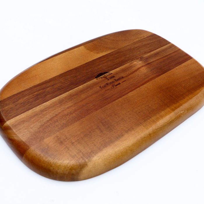 Hawaiian Koa Wood Plate - 12" x 8" - Back View