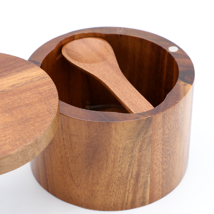 Hawaiian Koa Wood Salt Cellar - Side View