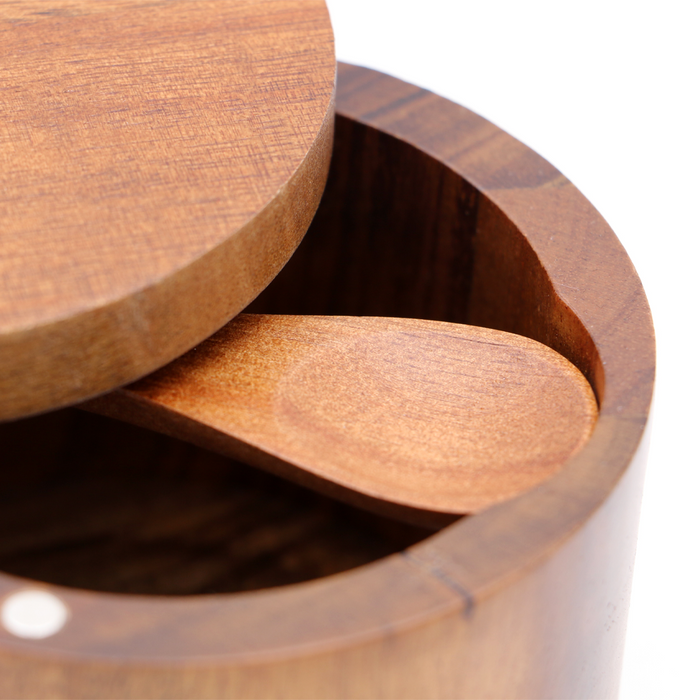 Hawaiian Koa Wood Salt Cellar - Close-Up