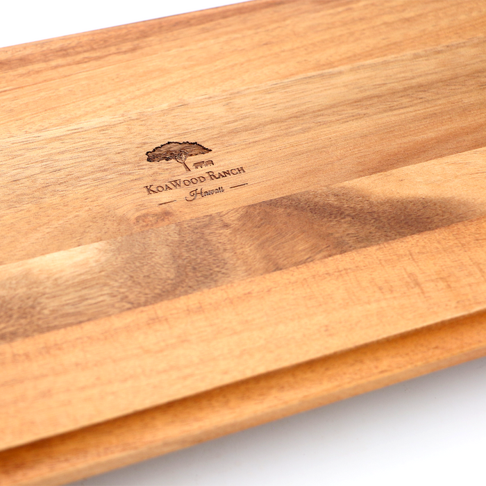 Hawaiian Koa Wood Serving Tray - Back View