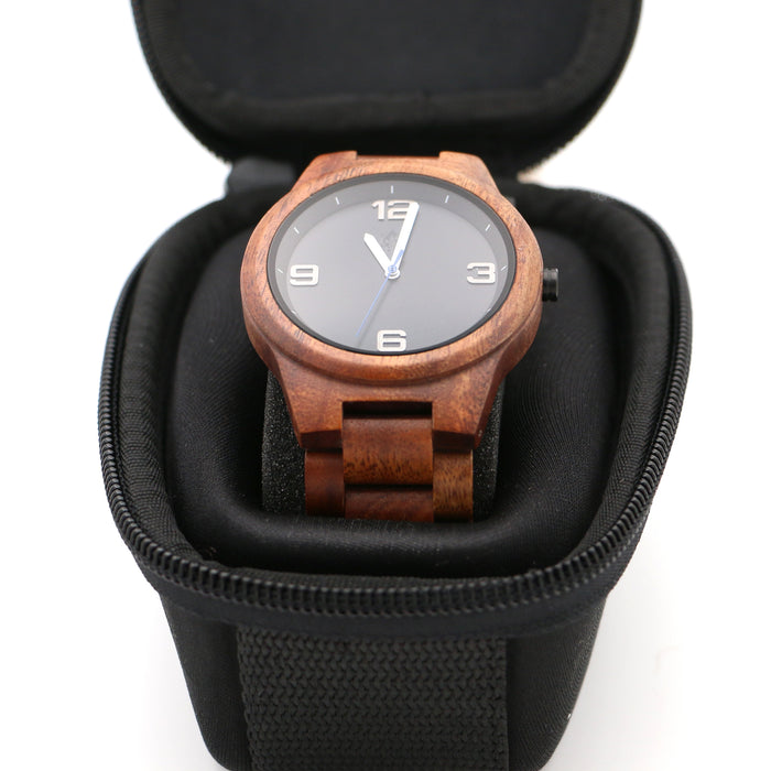 Hawaiian Koa Wood Watch - Minimalist Rounded Face