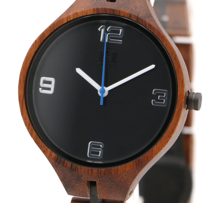 Hawaiian Koa Wood Watch - Women's Minimalist Round Face