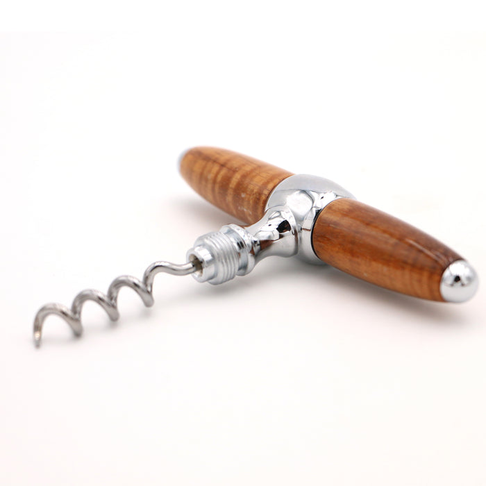 Hawaiian Koa Wood Wine Stopper and Opener Combo - Side View