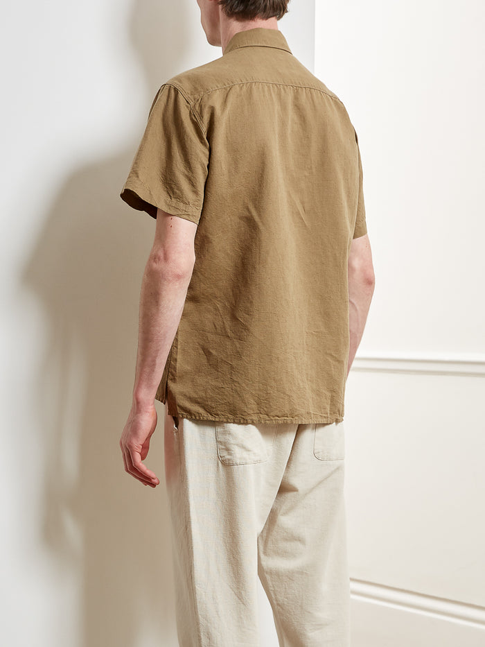 Hawaiian Short Sleeve Shirt Linton Tobacco