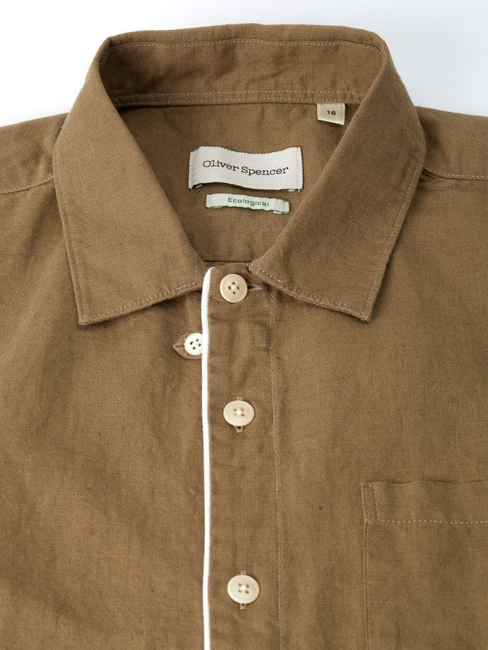 Hawaiian Short Sleeve Shirt Linton Tobacco