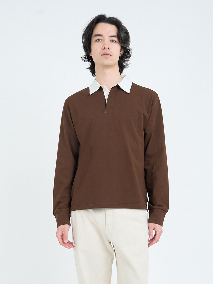 Heavy Long Sleeve Rugby Top Parton Brown