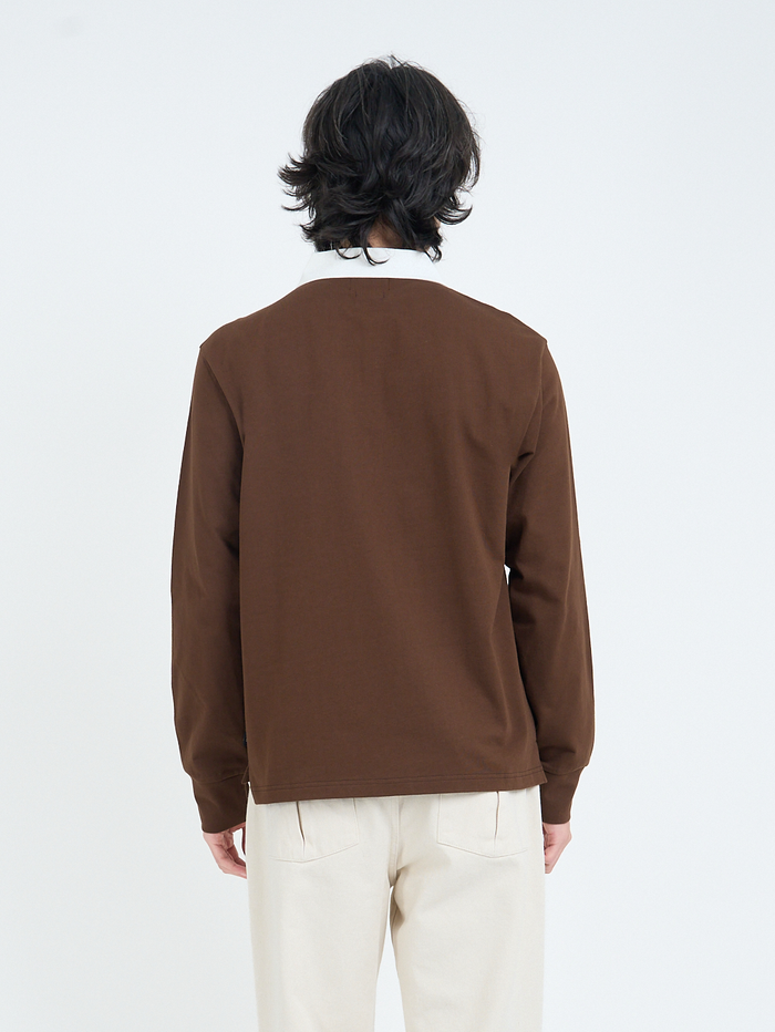 Heavy Long Sleeve Rugby Top Parton Brown