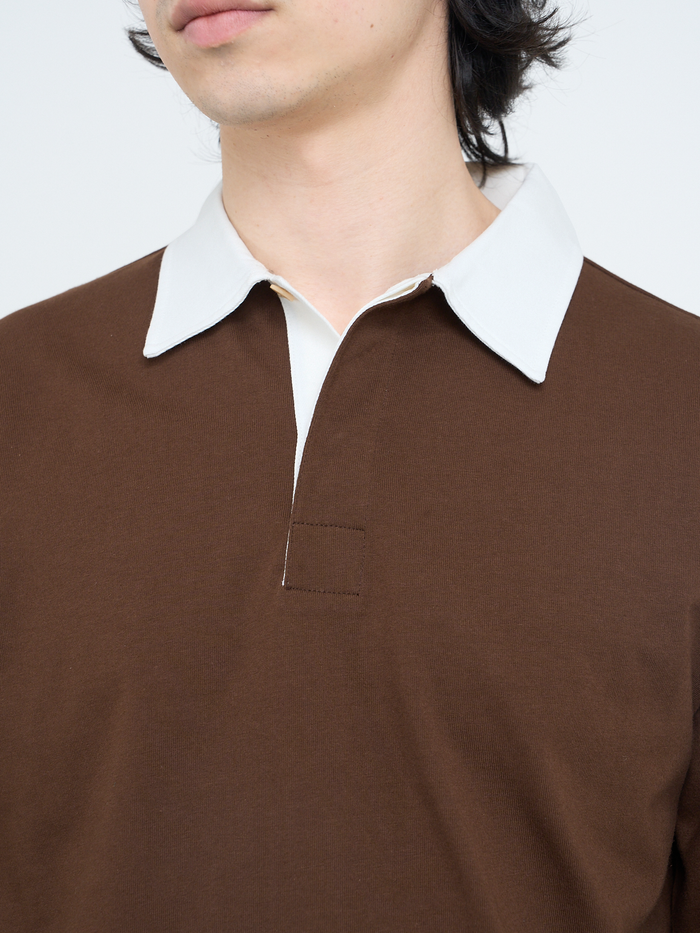 Heavy Long Sleeve Rugby Top Parton Brown