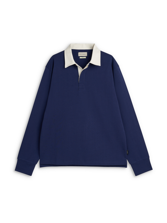 Heavy Long Sleeve Rugby Top Parton Indigo Blue