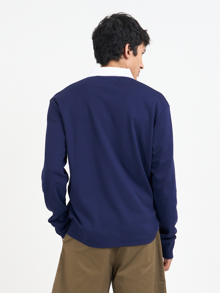 Heavy Long Sleeve Rugby Top Parton Indigo Blue