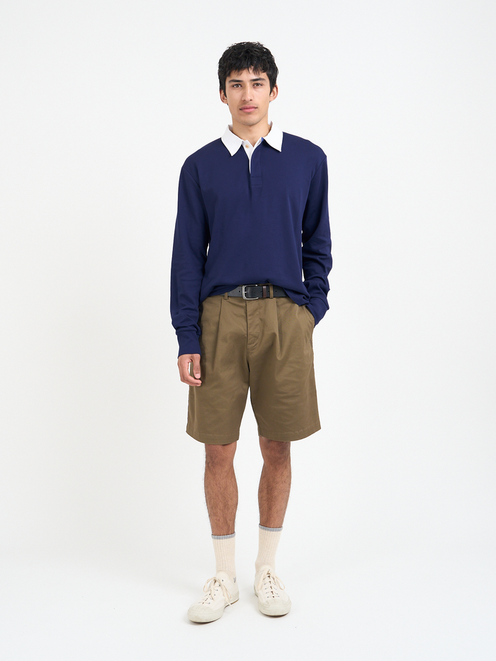 Heavy Long Sleeve Rugby Top Parton Indigo Blue