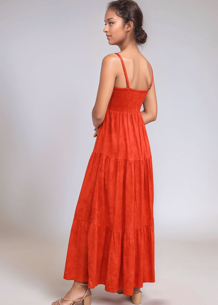 Heiva Maxi Dress - Hazy Red Coral