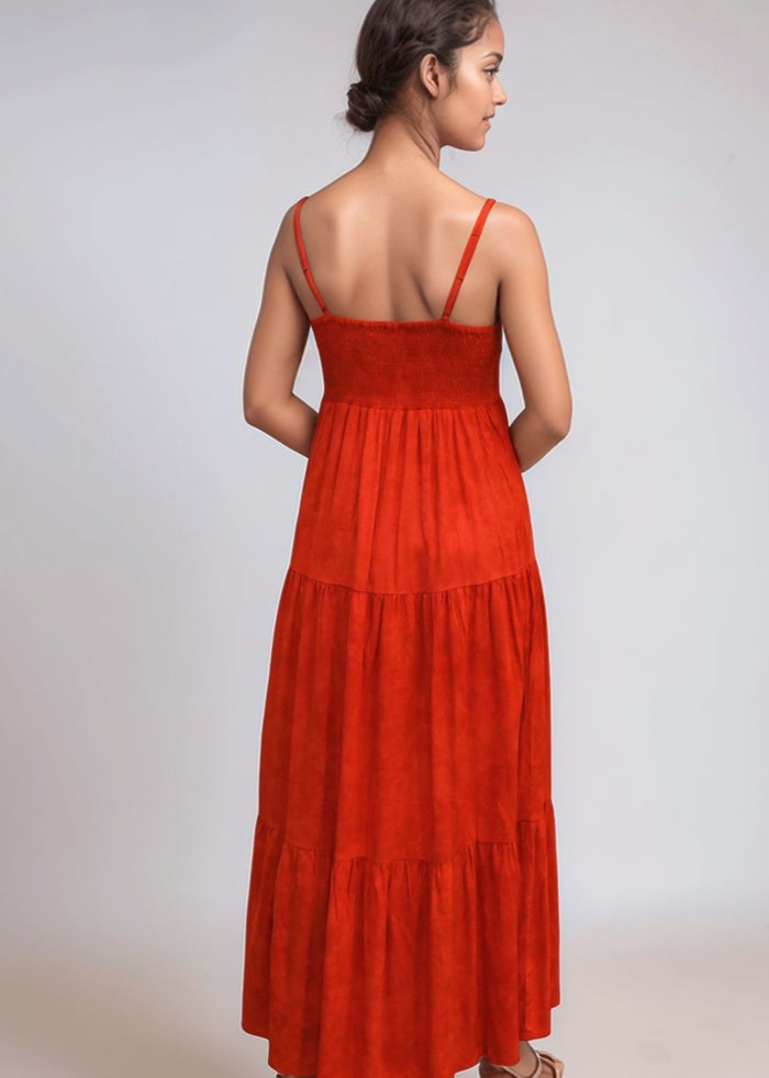Heiva Maxi Dress - Hazy Red Coral