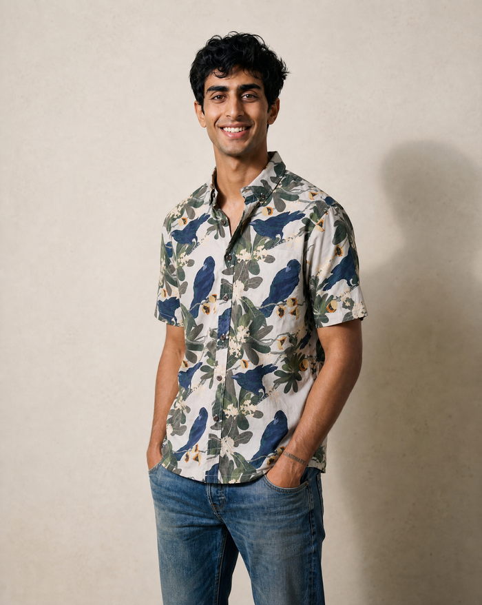 Ho’awa & ‘Alala Aloha Shirt - Tan