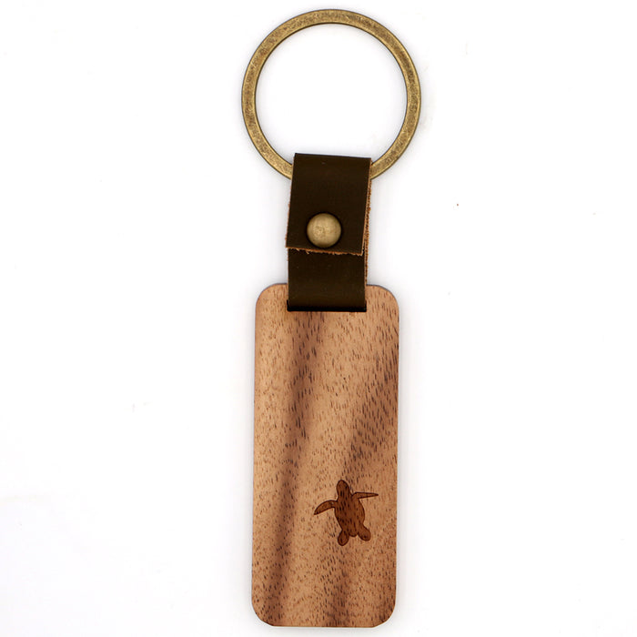 Honu Koa Wood Keychain