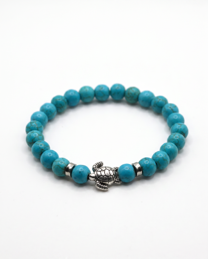 Honu Turquoise 8mm Piros Beaded Bracelet