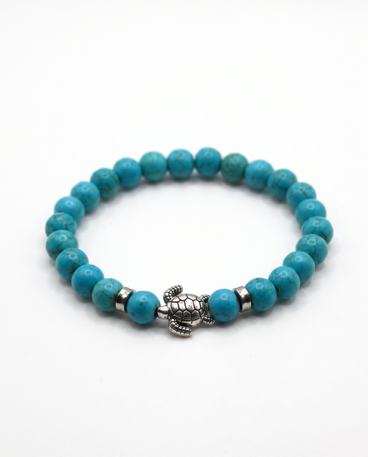 Honu Turquoise 8mm Piros Beaded Bracelet