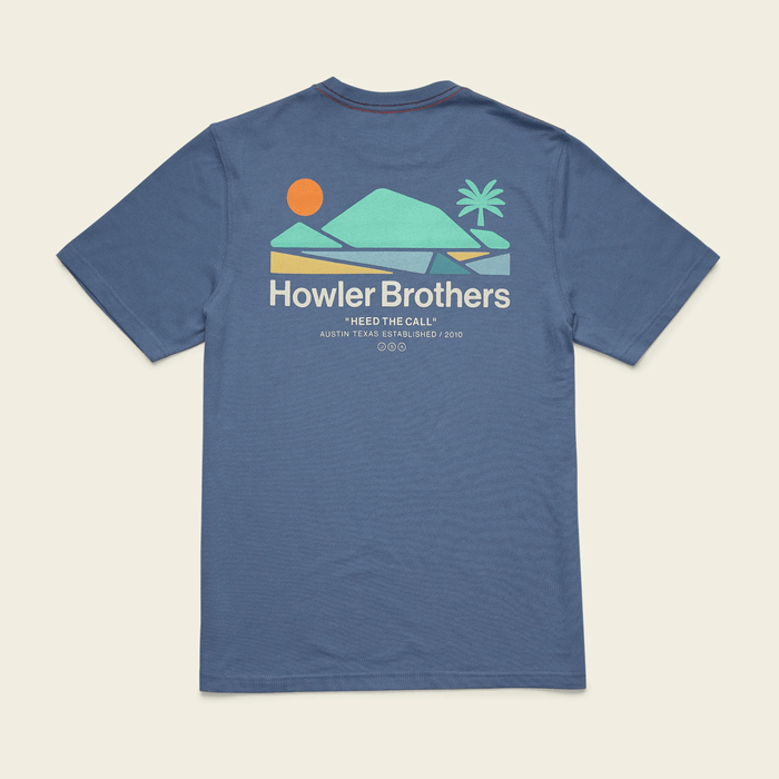 Howler Brothers Bahia de Howler Tee Shirt Howler Brothers Bahía de Howler : Blue Horizon / L Short Sleeve Tee Shirts Rivers and Glen Trading Co