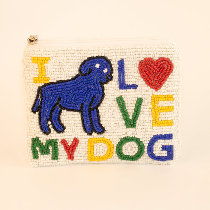 I Love My Dog Beaded Purse - Small