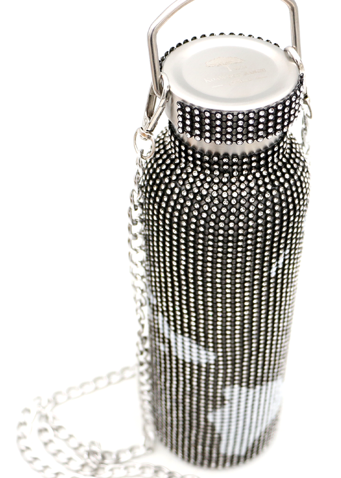 Island Bling Water Bottle - Black - Top View