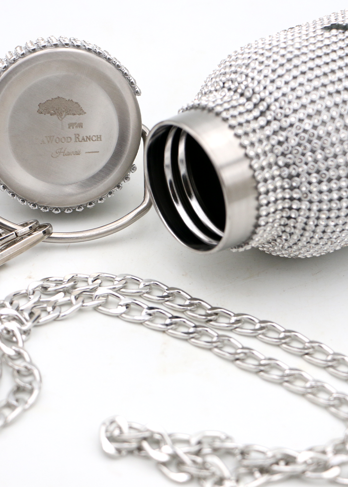 Island Bling Water Bottle - White - Open View