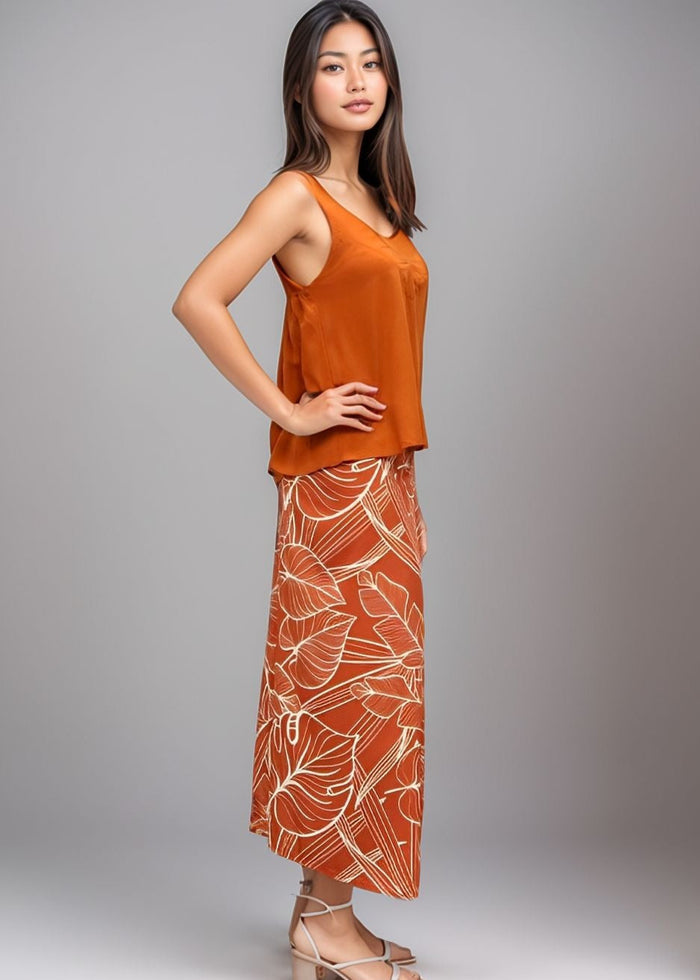 Island Wrap Skirt - Sunset Palm