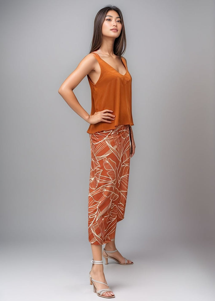 Island Wrap Skirt - Sunset Palm