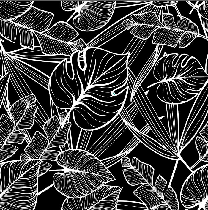 Island Wrap Skirt - Tropical Foliage Black