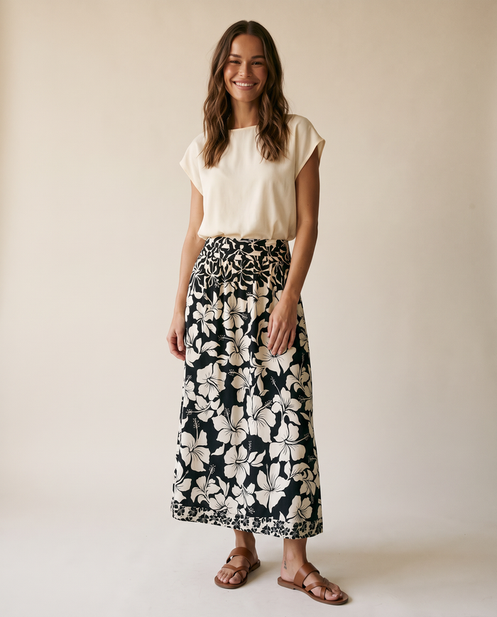 Isori Midi Skirt - Lani Kai Black