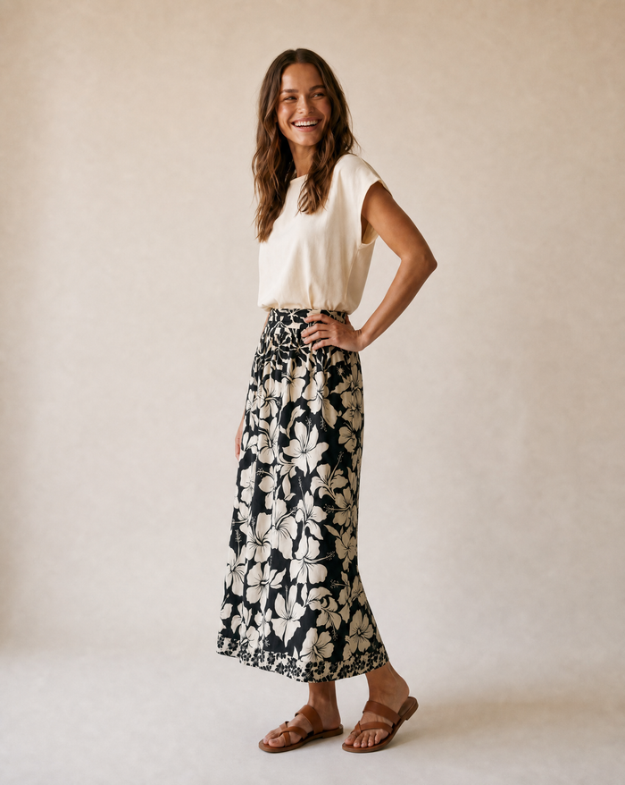 Isori Midi Skirt - Lani Kai Black