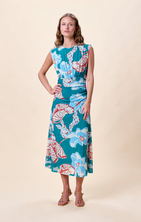 Joelle Midi Dress in La Rouge North Sea