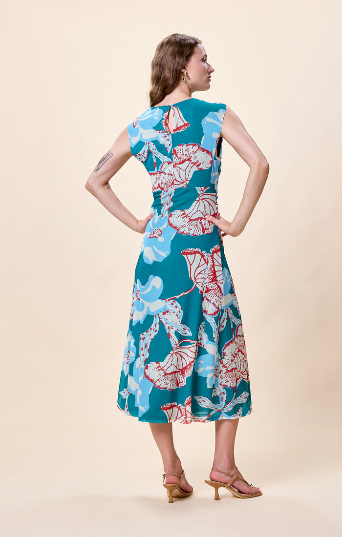 Joelle Midi Dress in La Rouge North Sea
