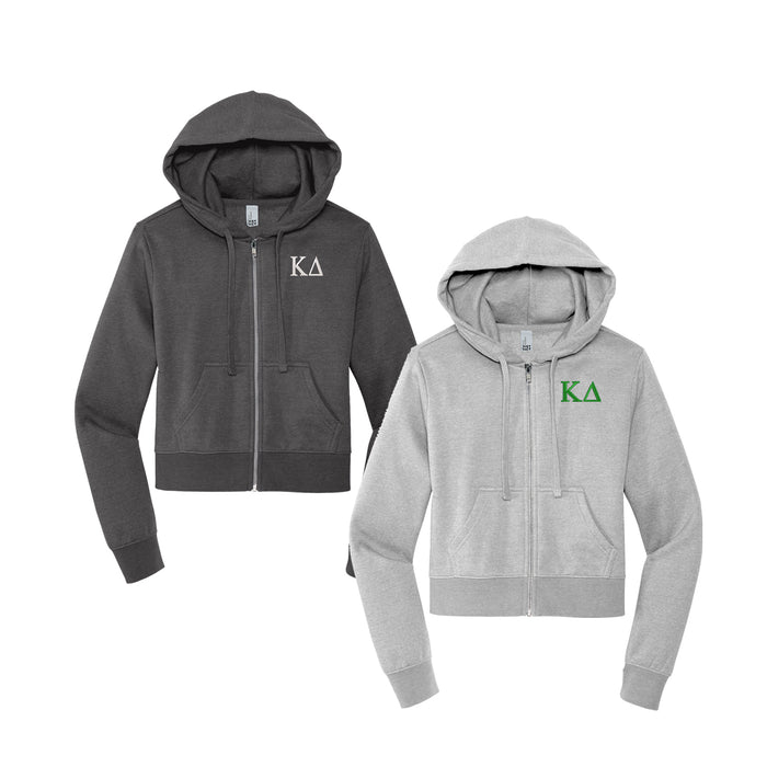 Kappa Delta Cropped Zip Up Hoodie