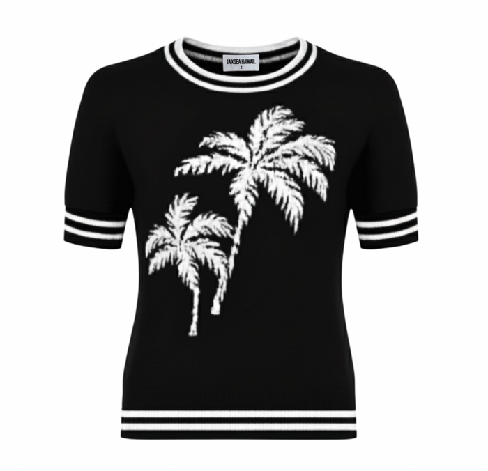 Kirra Knit Top - Black - Top View 4
