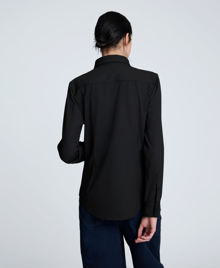 Knit Button Front Long Sleeve Shirt