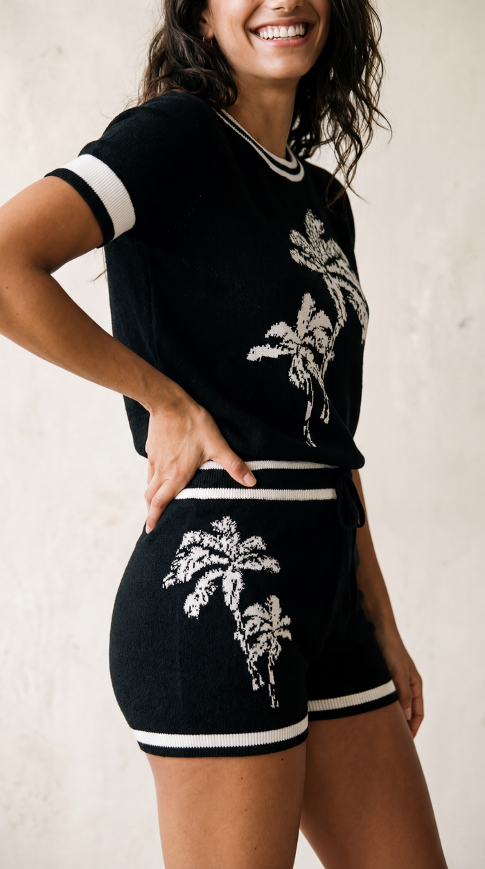 Knit Short - Black - Side View 1