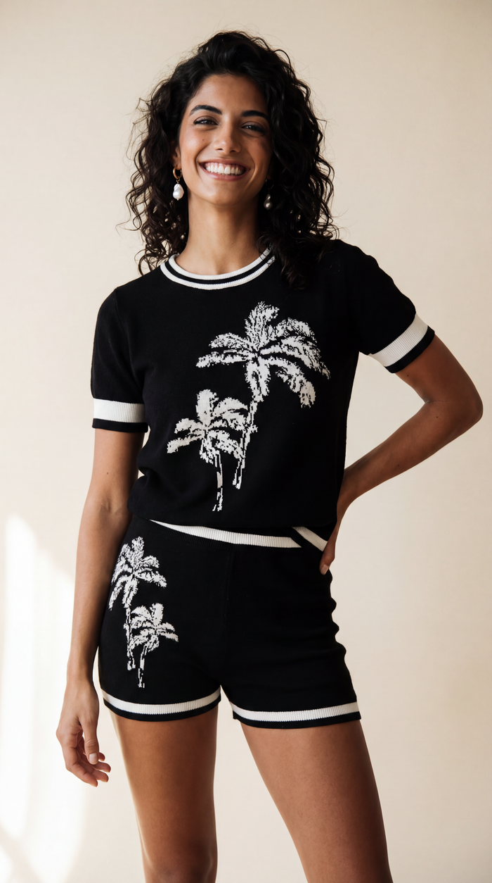 Knit Short - Black - Side View 2