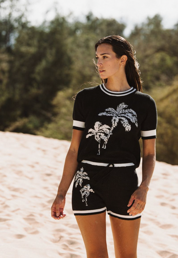 Kirra Knit Top - Black - Top View 2
