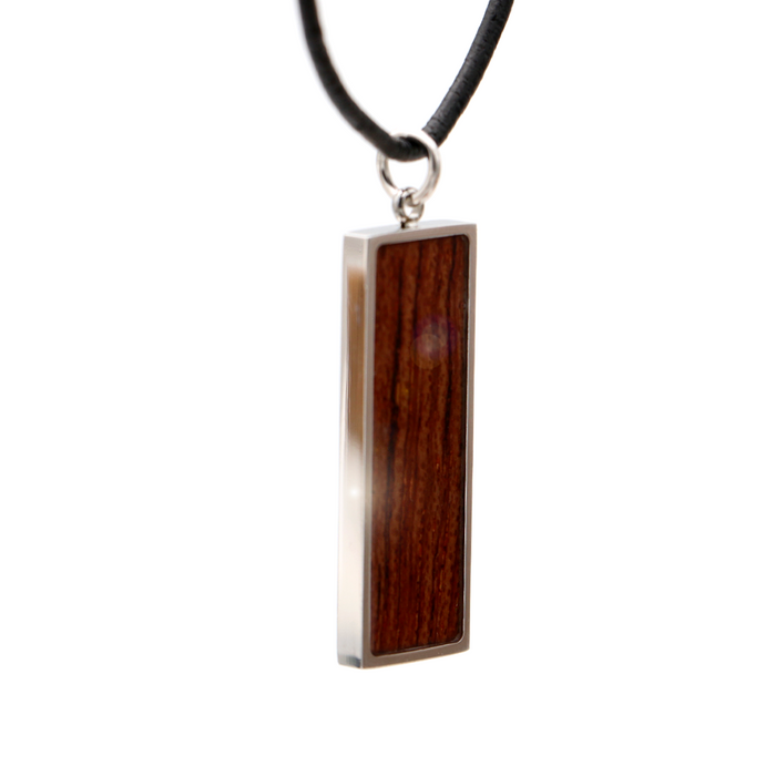 Koa Rectangle Pendant - Side View 1