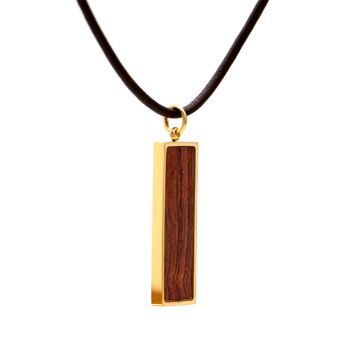 Koa Rectangle Pendant - Side View 2