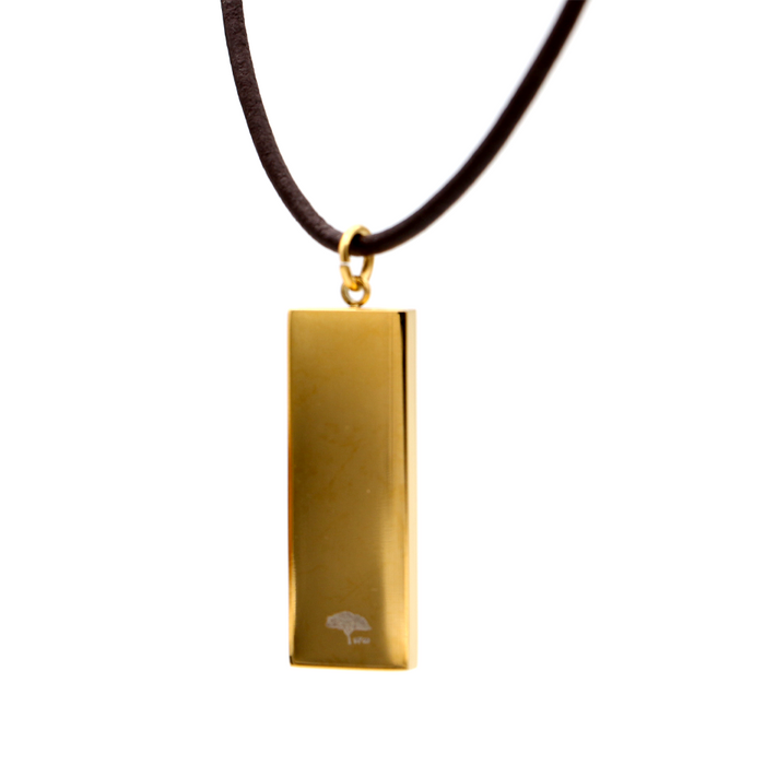 Koa Rectangle Pendant - Back View 1