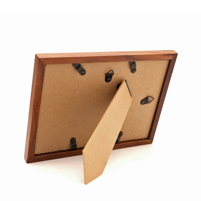 Koa Wood 4x6/5x7" Frame - Narrow Border - Back View