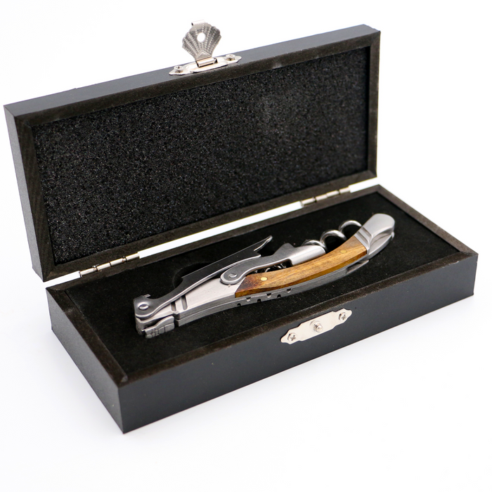 Koa Wood and Steel Waiterʻs Corkscrew Wine Opener